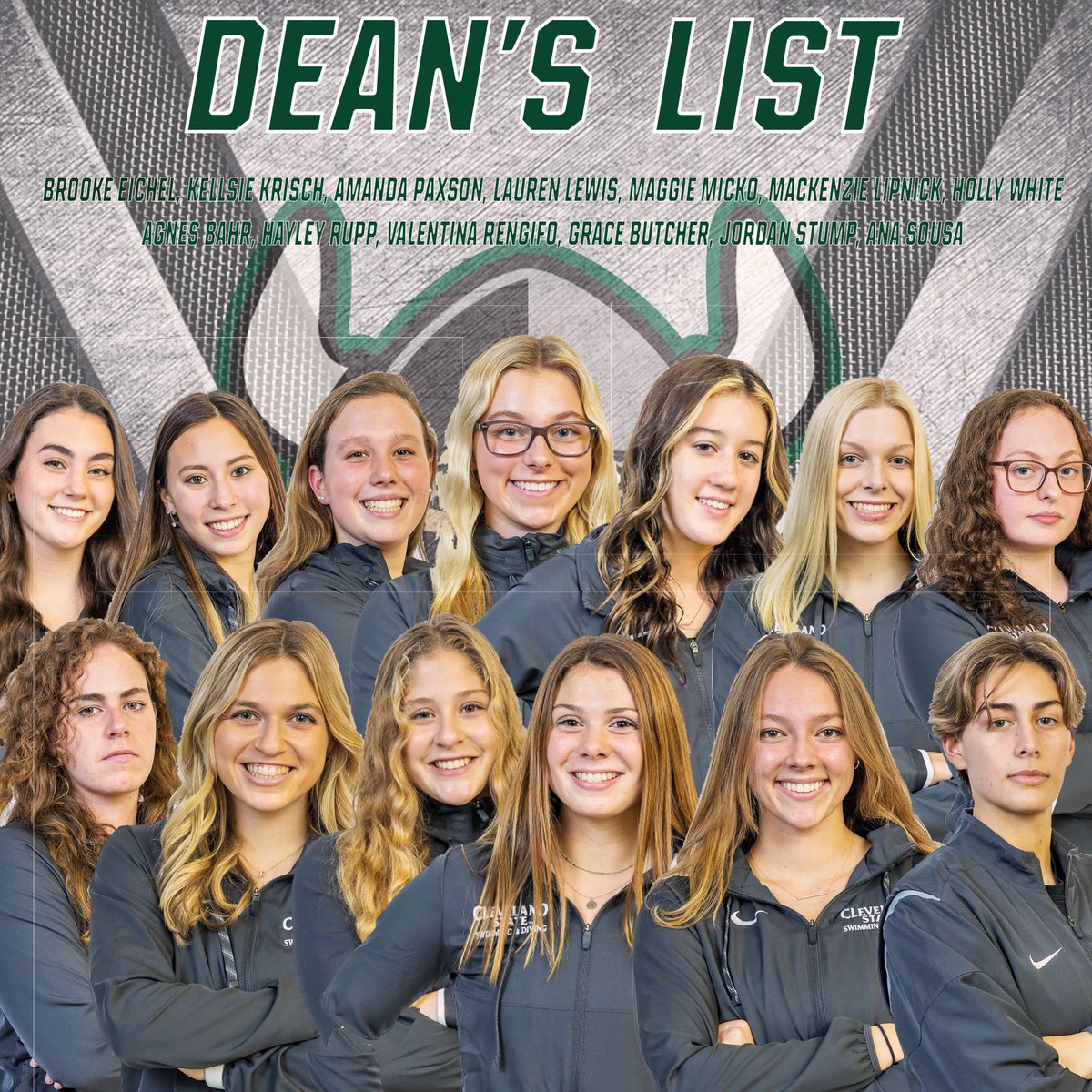 Help us congratulate our Dean’s List #STUDENTathletes 
👏Brooke Eichel 
👏Kellsie Krisch 
👏Amanda Paxson 
👏Maggie Micko 
👏Mackenzie Lipnick 
👏Holly White 
👏Agnes Bahr 
👏Hayley Rupp 
👏Valentina Rengifo 
👏Grace Butcher 
👏Ana Sousa 
#LadyVikes 
#ProgressandProsper