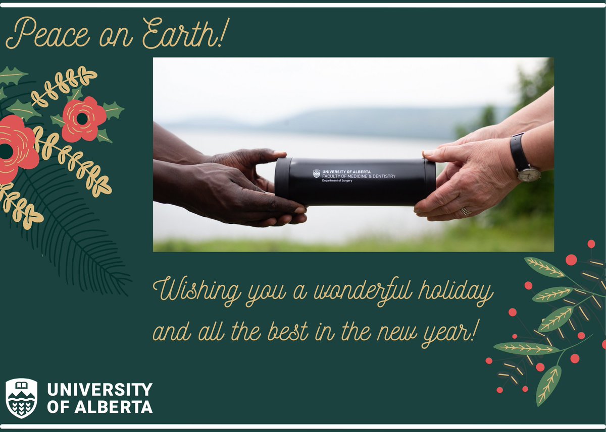 Office of Global Surgery, University of Alberta (@uaogs) on Twitter photo The <a href="/UAOGS/">Office of Global Surgery, University of Alberta</a> wishes you and your family a safe and happy holidays and to a healthy, peaceful and prosperous 2022!
#happyholidays #globalsurgery The <a href="/UAOGS/">Office of Global Surgery, University of Alberta</a> wishes you and your family a safe and happy holidays and to a healthy, peaceful and prosperous 2022!
#happyholidays #globalsurgery