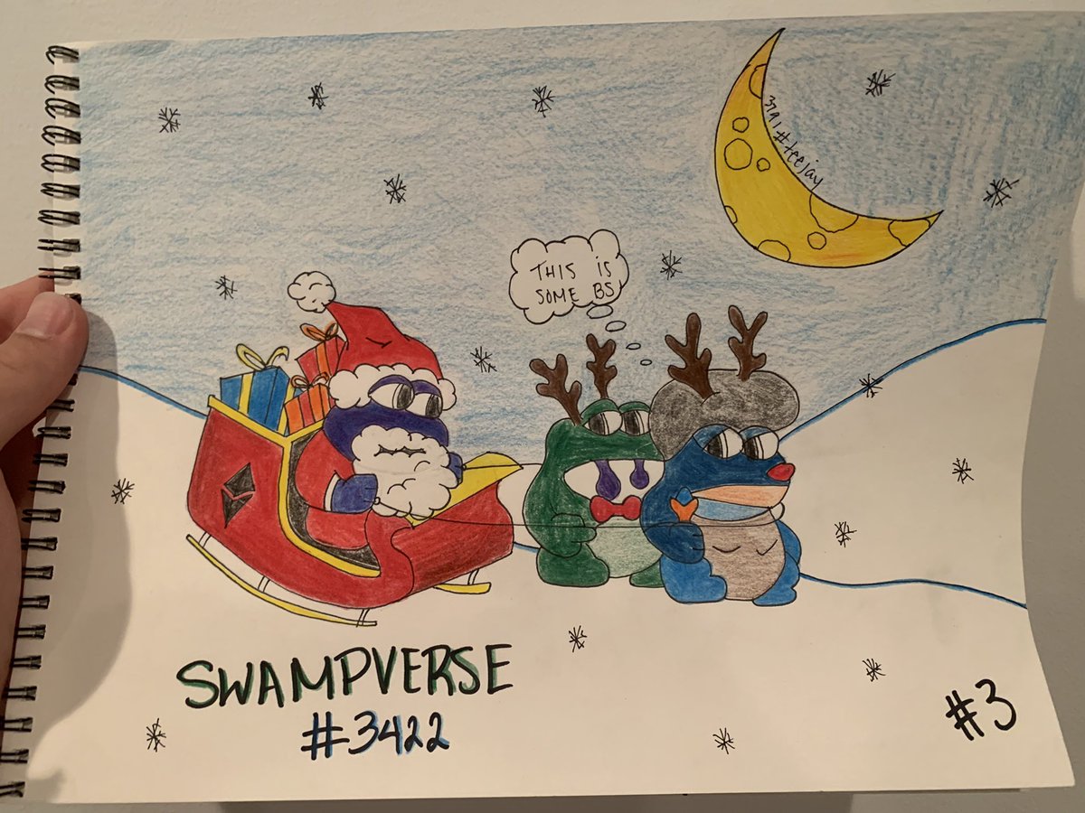 tjpalmabnb's tweet photo. My 3rd and last drawing trying to reclaim my throne.. what do you guys think? Can the swamp fam help me out? #swampversewinter @SwampverseNFT https://t.co/jlONtnWdGX