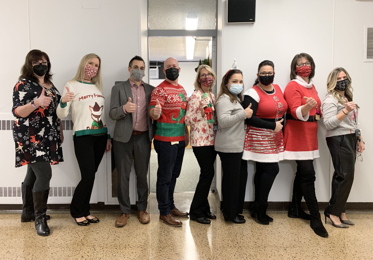 #NUFSD admin, teachers, staff + students broke out their festive attire for Ugly Sweater Day - an annual fundraiser sponsored by the NSHS Student Senate. President Jeremiah Mathew + VP Jake Chernick collected donations for Soup Angels totaling $200. #GivingSeason #HappyHolidays