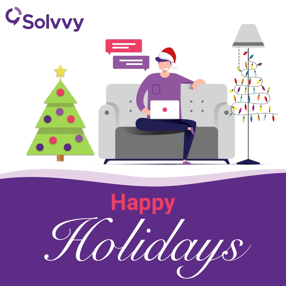 solvvyinc's tweet photo. #HappyHolidays from all of us at Solvvy! As we reflect on this past year, we are thankful for our incredible team and customers. We can’t wait to keep #winning as #CX leaders together in 2022! Lots of exciting things in store. https://t.co/OKqoKpqHlI