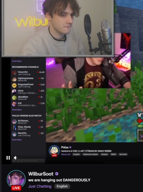 BritGamer_'s tweet photo. Casually me and @ChazSturdy on Wilbur's stream what the heck. @WilburSoot when's the next collab? https://t.co/QWwm11JAz4