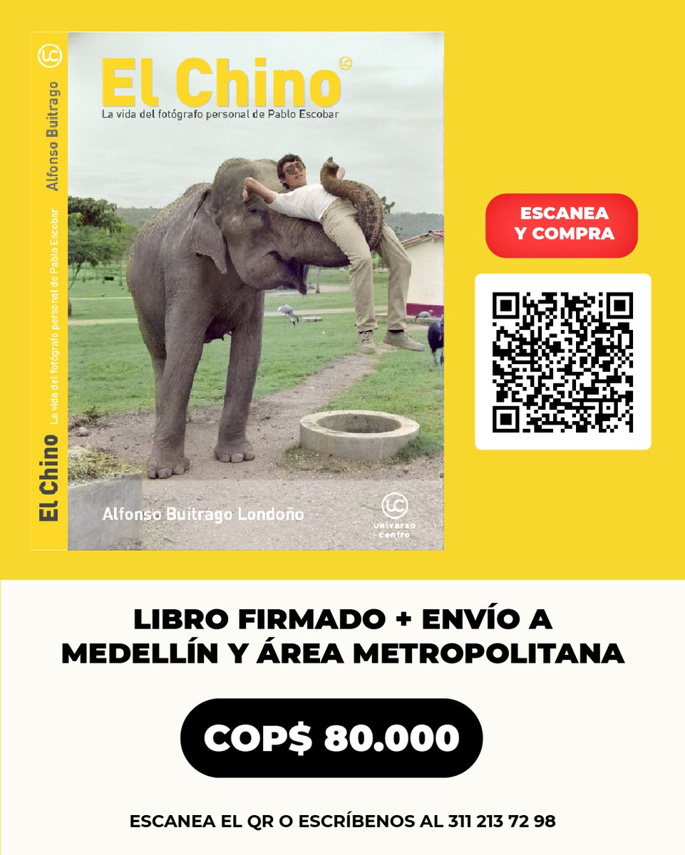 UniversoCentro's tweet photo. #ElChino | Estamos en la última semana de preventa del fotolibro "El Chino, el fotógrafo personal de Pablo Escobar" de @alfonsobuitrago 

👉 Tenemos varios paquetes para adquirir el libro y fotografías seleccionadas con su respectiva numeración y firma de autores. 🧵 https://t.co/TtYIdsDdox