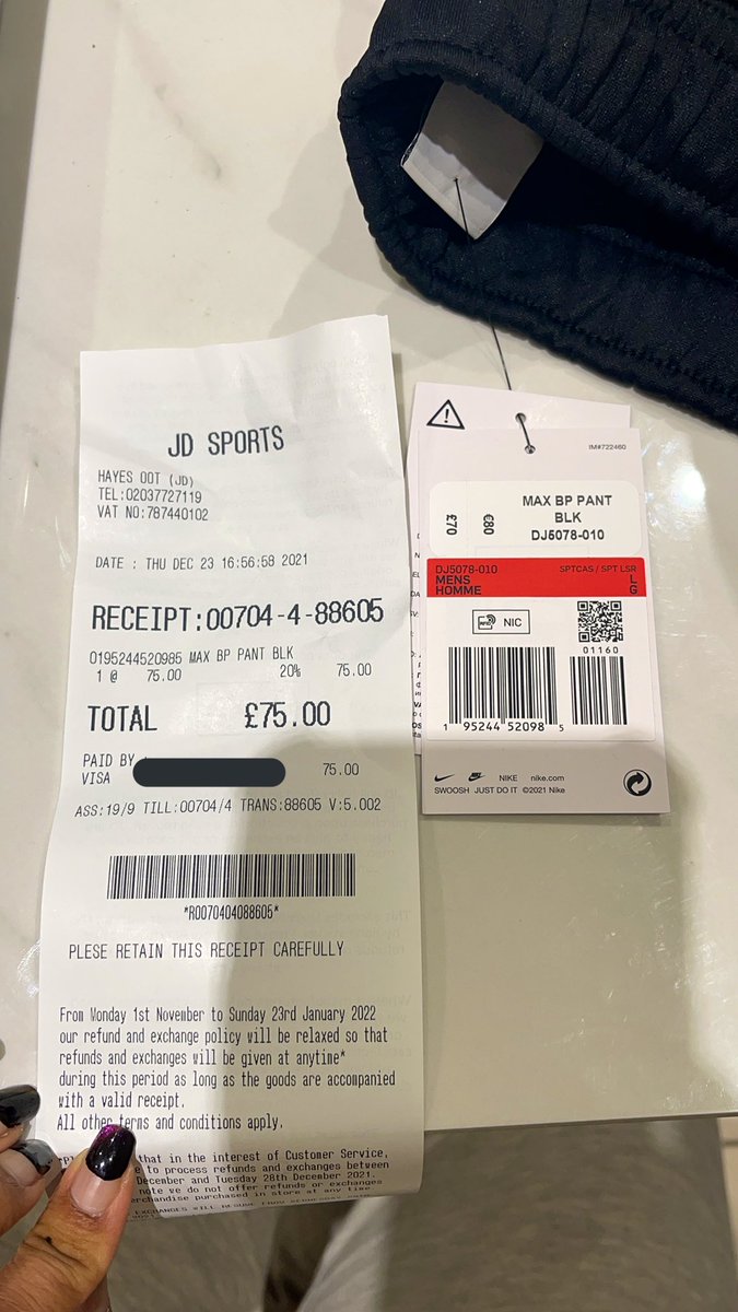 PriyaMattu5's tweet photo. @JDSports bought this today and have been overcharged £5? What’s going on? Not even a sale item https://t.co/HQeAS8FwC1