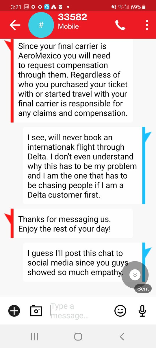 marcomassa's tweet photo. @Delta your customer service is the worst, I expected much better, never again https://t.co/mqO2HLCFq0