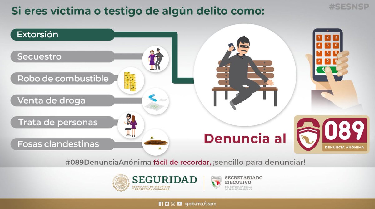Sesesp_Colima's tweet photo. #089DenunciaAnónima fácil de recordar, ¡sencillo para denunciar! https://t.co/w9foOOthBu