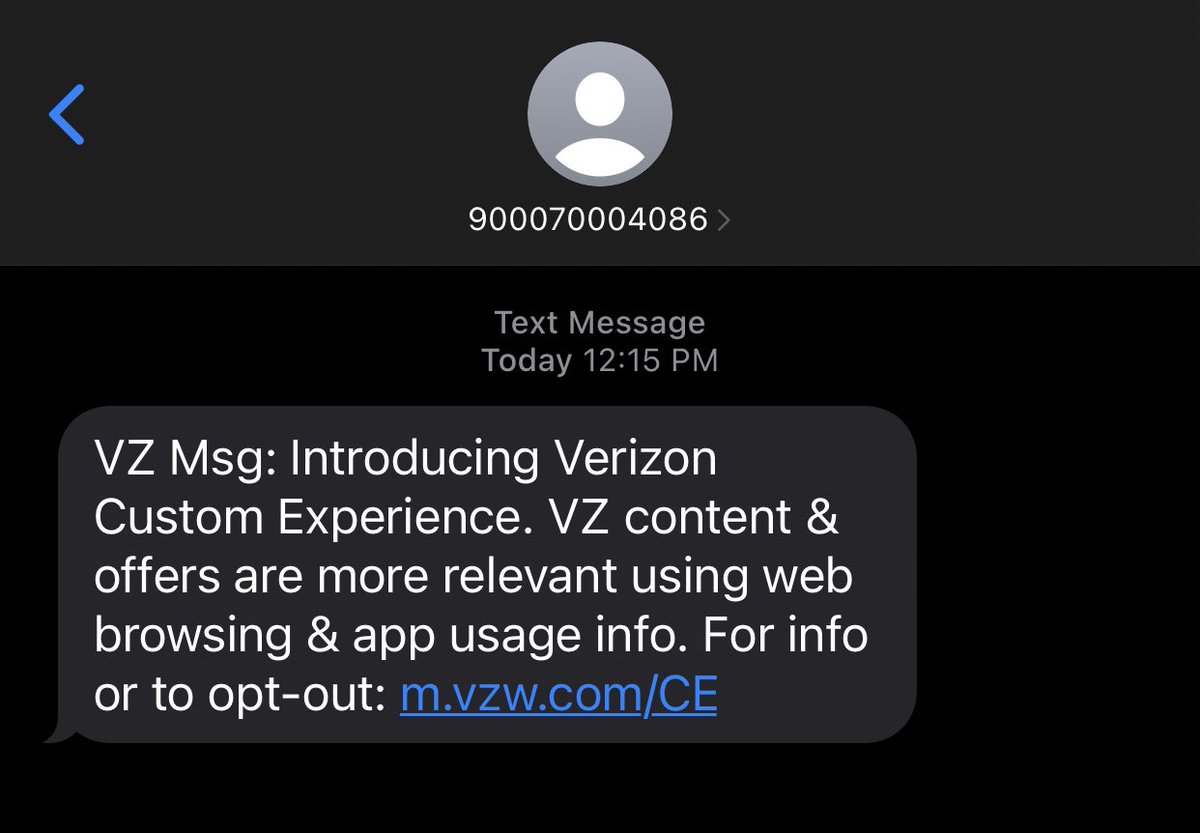 keithlam's tweet photo. @johnterickson Isn’t it obvious if it doesn’t come from an SMS short code? Also Verizon appears to use a custom shortener domain https://t.co/xQtd3o7hna