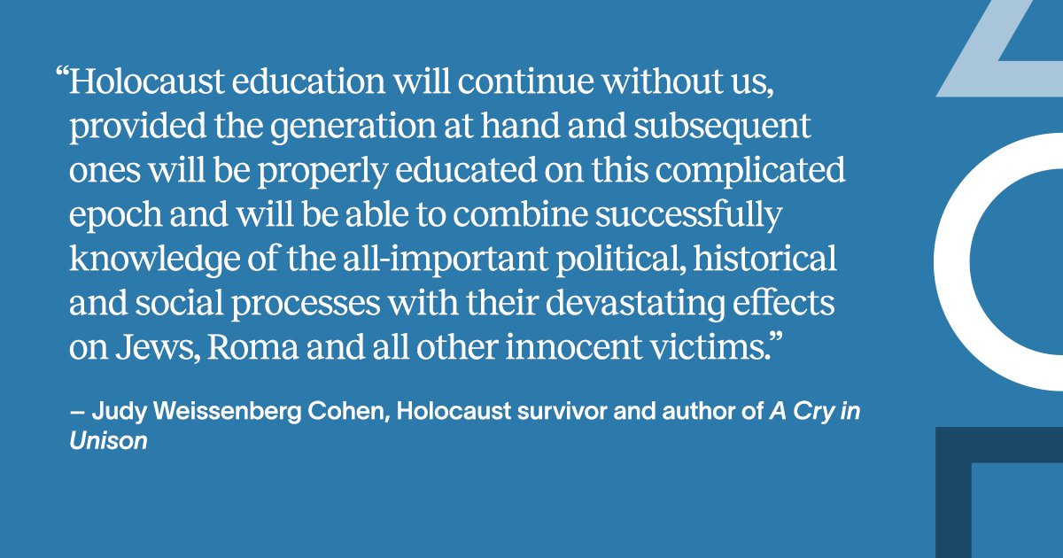 AzrieliMemoirs's tweet photo. Judy Weissenberg Cohen, #author of A Cry in Unison, has been a #Holocaust and human rights #educator and activist since the 1990s. After an encounter with neo-Nazis, Judy had to do something. She began speaking about the Holocaust and founded the website Women and the Holocaust. https://t.co/CVWiQmaXbp