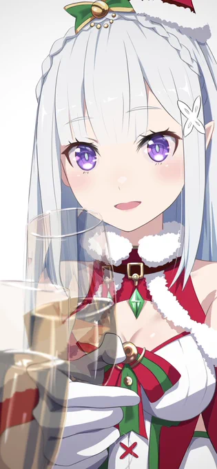 お題箱より
エミリアとシャンパンで乾杯

#リゼロ
#エミリア 