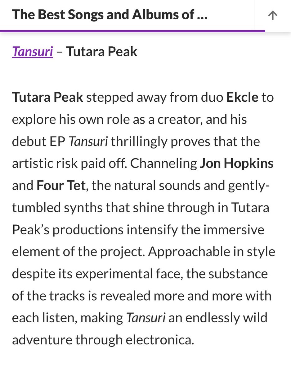 tutarapeak's tweet photo. Honoured to have made it onto @stalesmcgalesss's top 10 albums/EPs of 2021 over on @saintaudio 
Thanks for the kind words Staley ♥️ https://t.co/ND23Vc1Y2t