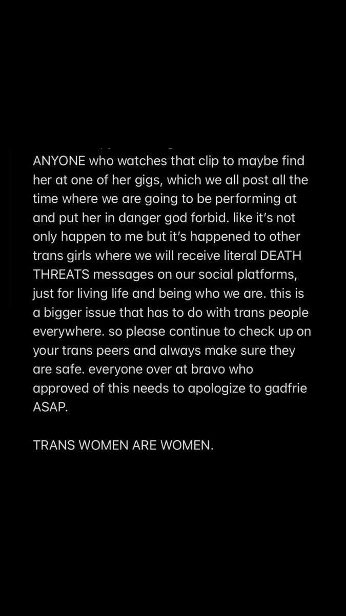 the fact that <a href="/BravoTV/">Bravo</a> <a href="/Andy/">Andy Cohen</a> approved of this transphobic behavior by <a href="/AlexiaE_says/">Alexia Echevarria</a> is absolutely disgusting. my thoughts are written below .. ily mother <a href="/godfrey_0612/">godfrey arbulu</a> 🤍