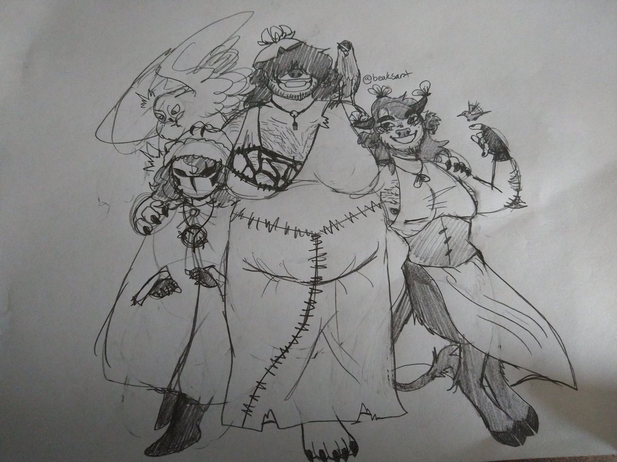 beaksart's tweet photo. I have redesigned Adina so many times, and so drastically each time, to a point I just split them into three characters, which Leon affectionately named "Adinaverse"

Adina, Addy, and Adelphe(a)! They all use they/them pronouns! :) https://t.co/nFzgFS1BSL