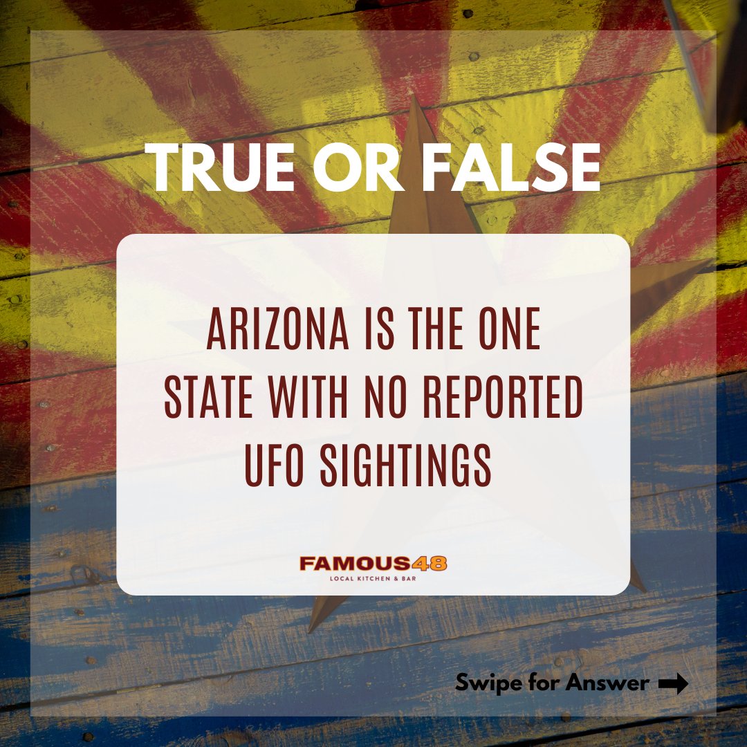 famous48az's tweet photo. Did you guess this #ArizonaFact correctly? Drop a comment below if you did!

#Famous48 #FastFactsFamous48 #ArizonaRestaurant #ArizonaLiving #UFOSightings https://t.co/UXSOt1bOx0