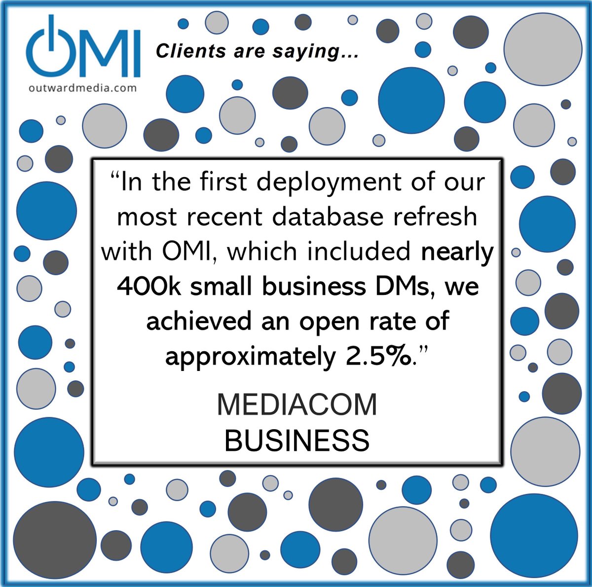 OutwardMediaInc's tweet image. #MarketingData
#DatabaseRefresh
#ClientTestimonies