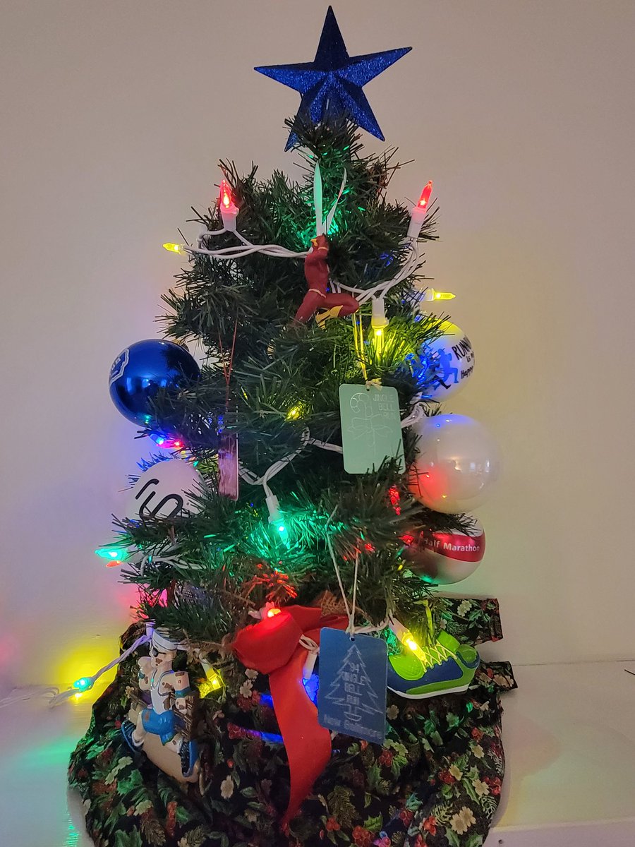 Deerfoot95's tweet photo. Running Christmas tree is up and decorated! What started as finisher ornament from a Jingle Bell race many years ago has turned into enough running ornaments to have a small tree for Christmas.
#runningtree #bronners #runchat #bibchat #StillIRun #StillIRunLansing https://t.co/f65i3en3XX