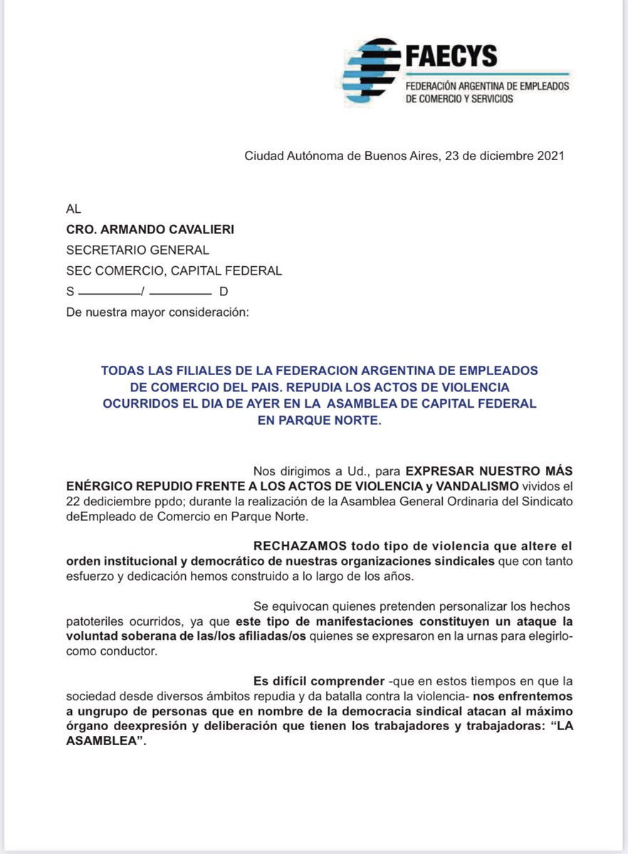 FAECYS Cuenta Oficial tweet media