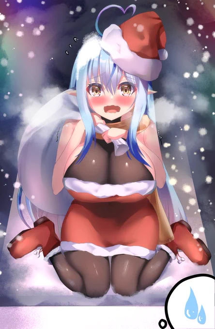 あわてんぼうのラミィちゃんサンタ🎅☃️
「メ、メリークリスマス…///」
#LamyArt 