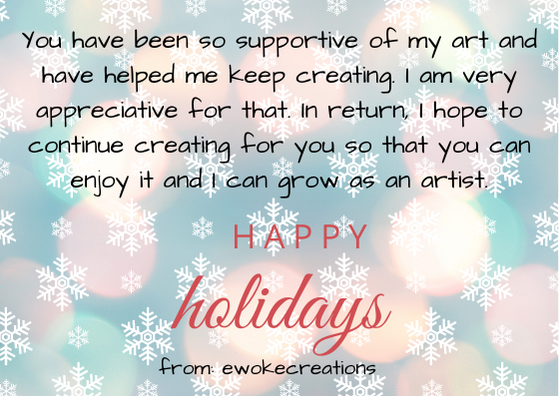 ewokecreations's tweet photo. Thank you for sticking with me this year!
Look forward to create connections, new friends &amp; new memories!!
#ThankYou #support #gratitude #greatful #gratitude #YearEnd #memories https://t.co/zFNPB7FSbh