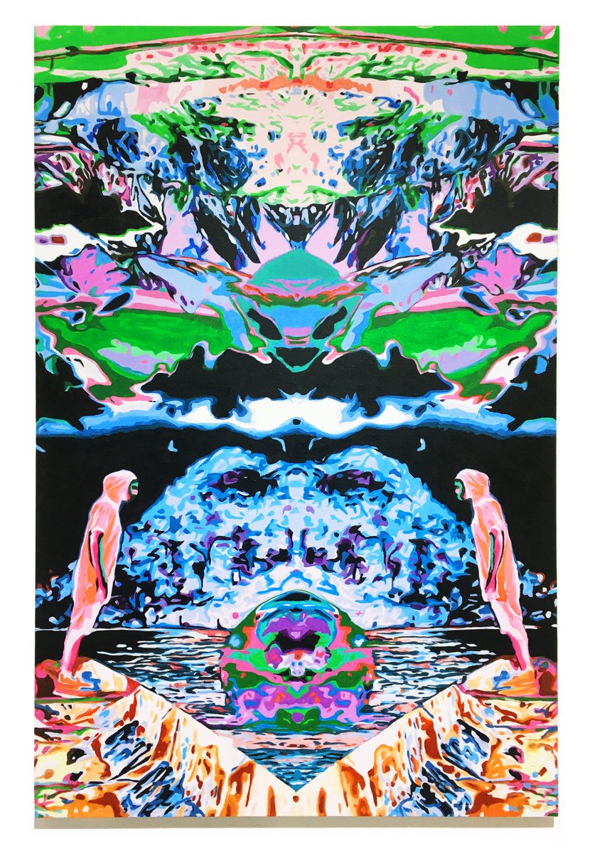 Painting：Infinite symmetry #009、Acrylic on canvas、105x160cm（41inx63in）、2021🤠🖌️🎨