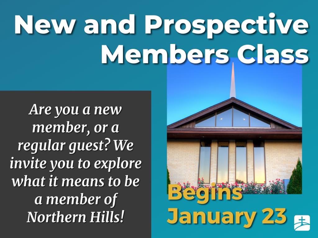 jonathanhayash's tweet photo. Are you a new member, or a regular guest?
We invite you to explore what it means to be a member of Northern Hills!
Class begins January 23rd at 9:30 am.
#NewMembers #welcometoourchurch #NHBC #ForHisGlory #Equipthesaints https://t.co/ZEWgKswKlg
