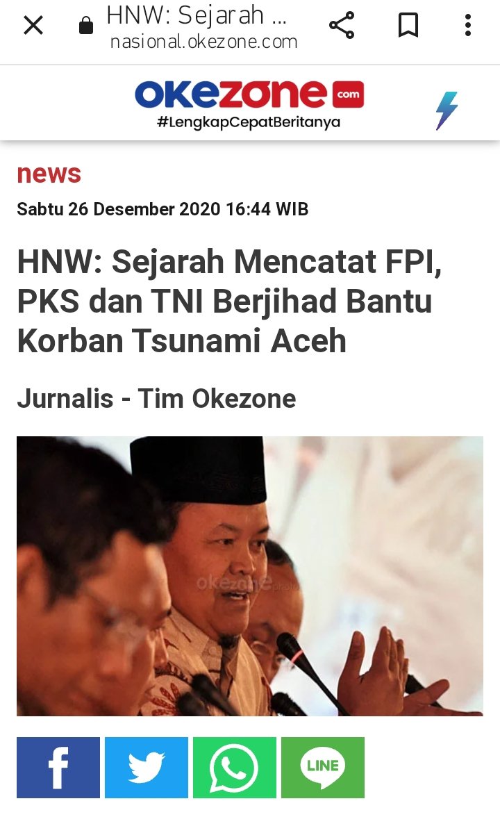 Menolak lupa ‼️

26 Desember 2004, musibah Tsunami menghentak Aceh menghentak Dunia. Tapi catatkan juga sejarah; FPI, PKS &amp; TNI ber-sama2 berjihad kemanusiaan bantu warga korban bencana. Smoga jadi berkah untuk semua

nasional.okezone.com/read/2020/12/2…