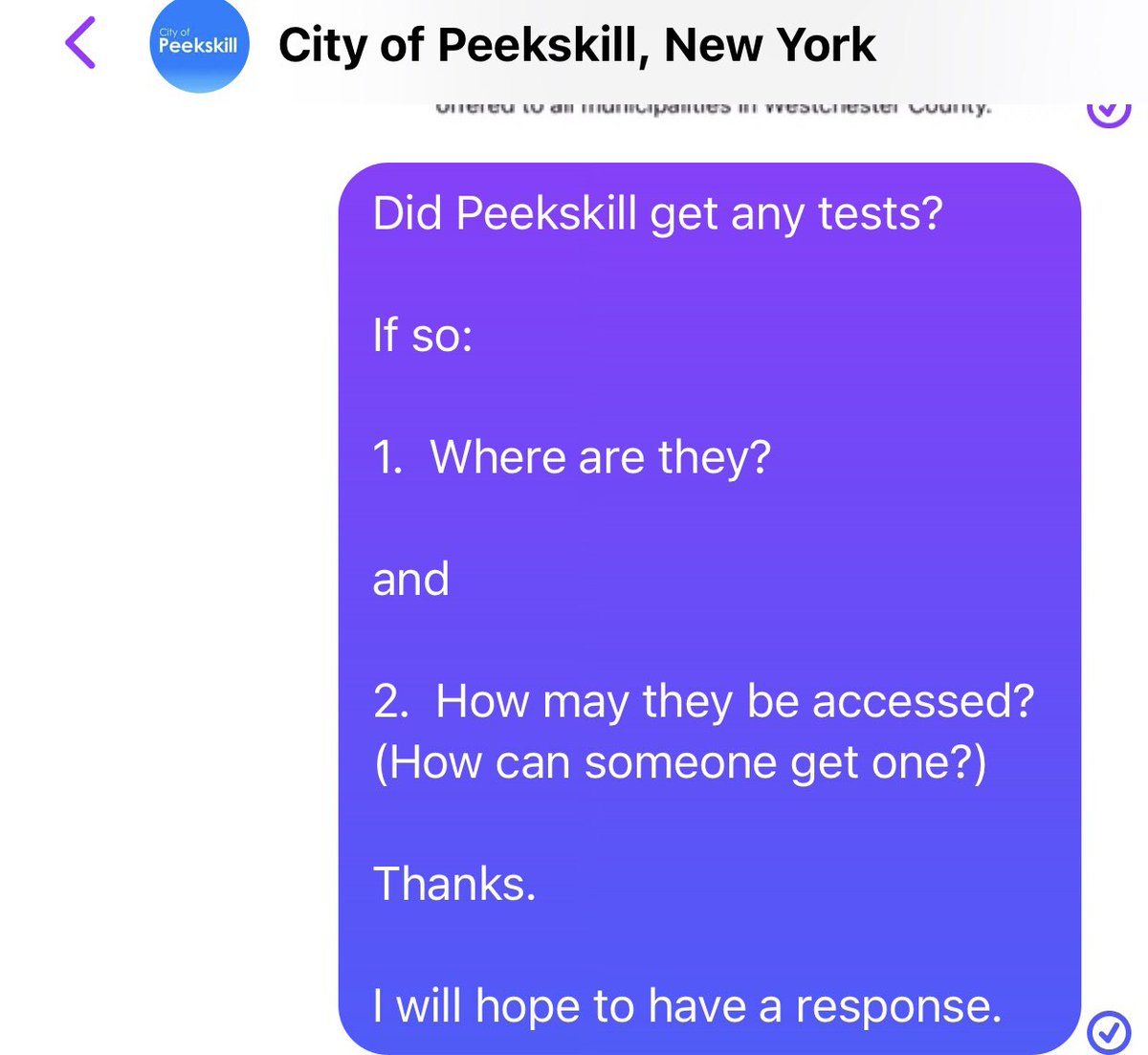 AnnCarra's tweet photo. @CityOfPeekskill 
@RyeGSL 
@westchestergov 

Where are the tests for #Peekskill ??

#CityOfPeekskill
#PeekskillNY
#HudsonValley
#WestchesterCounty https://t.co/WCqW1dJYNb