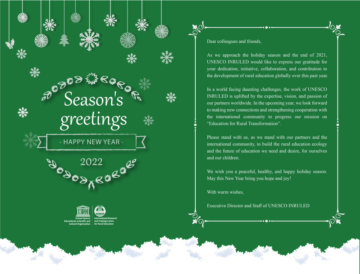 Season's greetings &amp; Happy New Year!