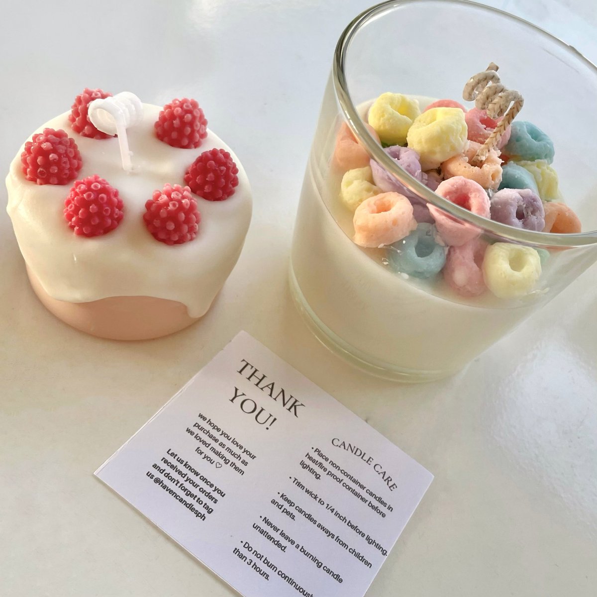 ꒰ #havenfeedbacks ꒱ 

late feedback but got these cute candles the other day!! they smell sooo good + ang pretty talaga huhu thank u also for being so accommodating :^) will def order again next time! ♡
— 💌 <a href="/havencandlesph/">HAVEN</a>