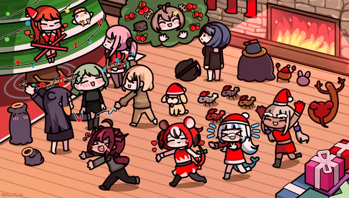 christmas party (`・∀・)b
#ArtsOfAshes #callillust #gawrt #ameliaRT #inART #IRySart #illustrayBAE #kronillust #drawMEI #galaxillust #FineFaunart 