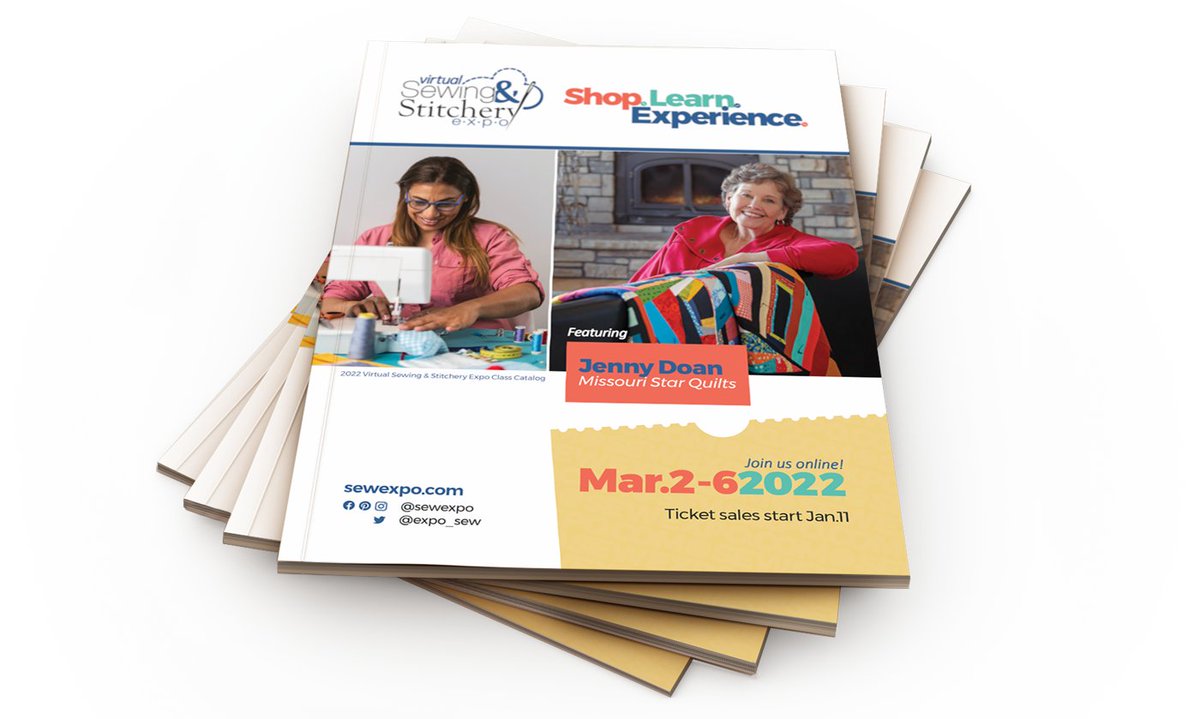 Special Delivery! The 2022 Virtual Sewing &amp; Stitchery Expo Catalog is now online! Check it out at sewexpo.com/documents/2021…

Tickets go on sale January 11th! Learn more at sewexpo.com

#sewexpo #sewexpo2022 #sewing #quilting #garmentsewing #fiberarts #embroidery