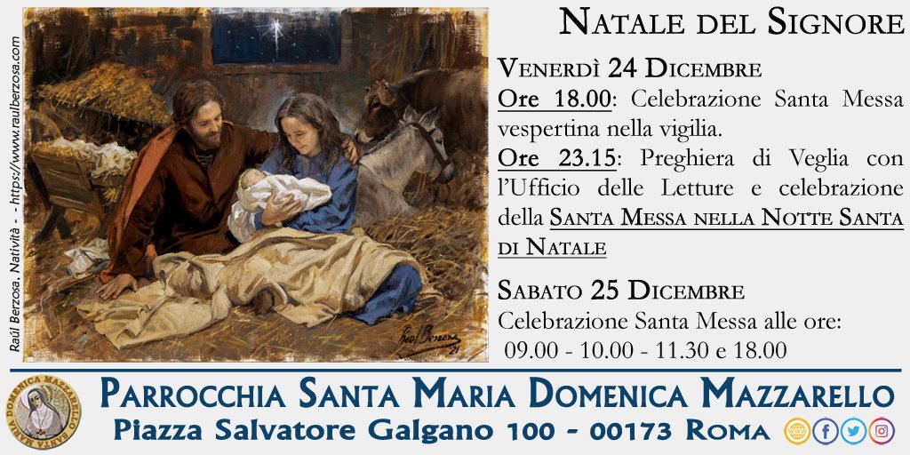 ParrocchiaSMDM's tweet photo. #24dicembre e #25dicembre: le celebrazioni in Parrocchia. 

A Betlemme, questa notte accorriamo a te:
il tuo volto di gloria su di noi brillerà.

#Natale #Natale2021 #Christmas #Christmas2021 #NataleinParrocchia #NotteSanta #SantoNatale #ParrocchiaMazzarello #celebriAMO https://t.co/wSdIeiXHVB