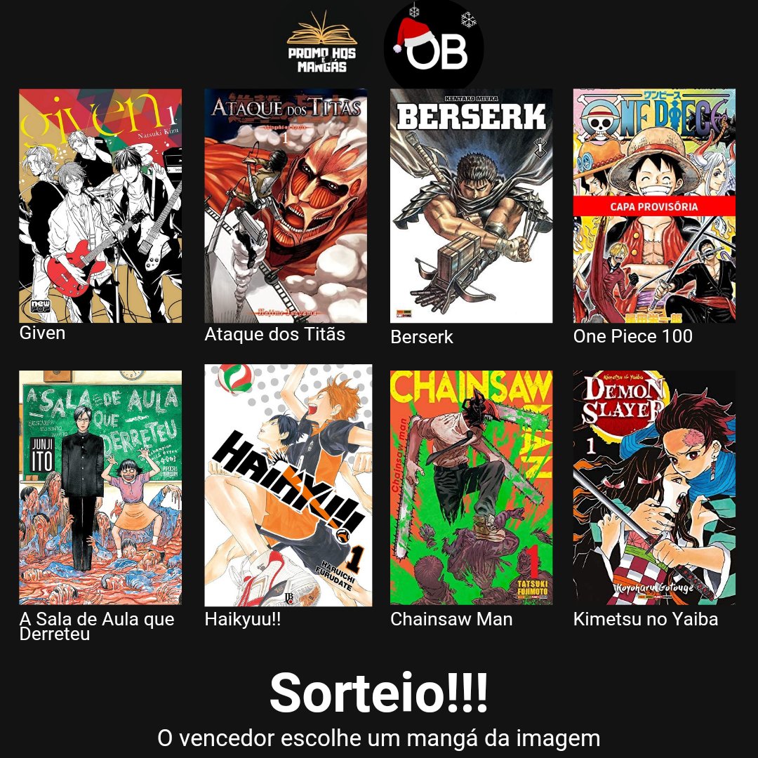 _OtakusBR's tweet photo. ⚡Sorteio em parceria com a @PromoHqs 

✅Regras
- Seguir @PromoHqs e @_OtakusBR
- Dar RT
- Comentar o mangá que vai escolher se ganhar

✅Resultado dia 27/12 https://t.co/cKZtr9sWSN