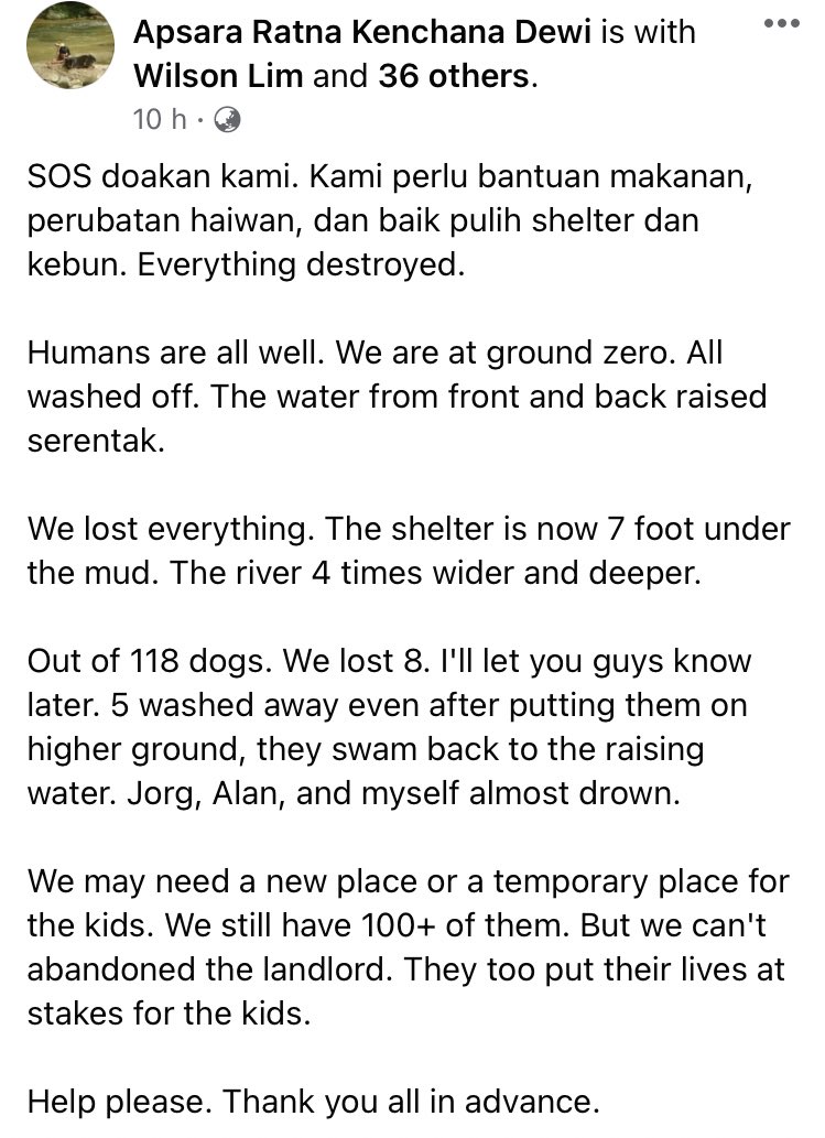 suzannajuwita's tweet photo. 🆘 #DaruratBanjir 

Sebuah animal shelter di Karak/Bentong memerlukan bantuan untuk membersihkan kawasan &amp; membaiki kenderaan mereka.

Lot 5637
KM 71.3 KL-KARAK Highway
Frankfurth Farm

Hubungi https://t.co/Um1kUnhu5x utk lokasi yg tepat

https://t.co/kq9ZpySbgq https://t.co/t1zzvjEXUg