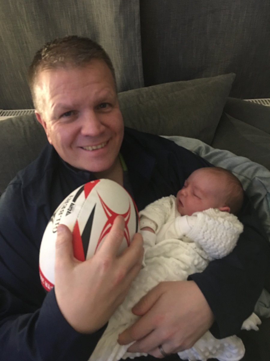 Met my new Grandson Freddie today! Needs to learn about Rugby League early 🏉💙