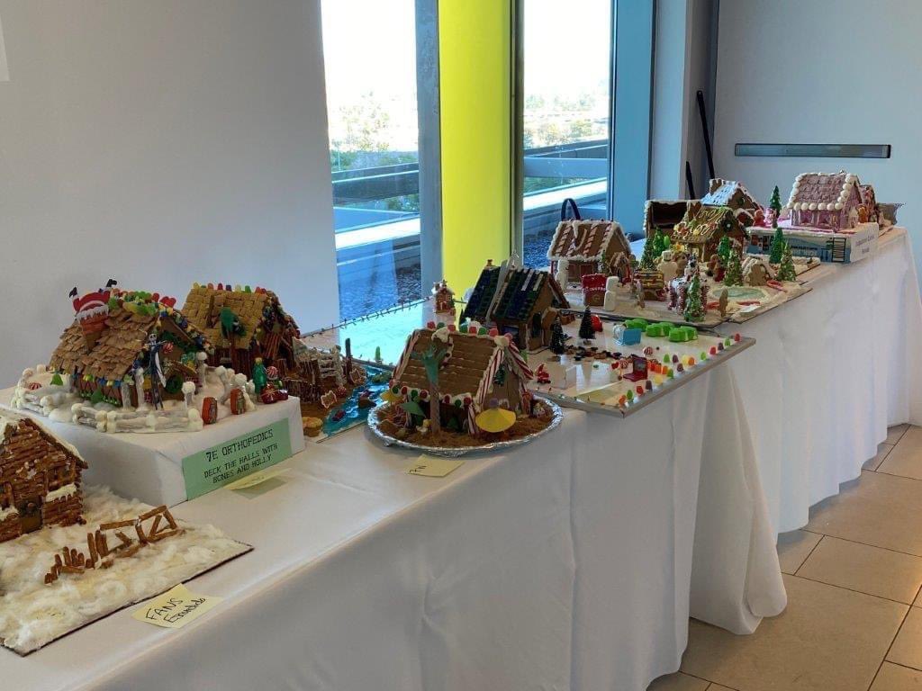 PalomarHealth's tweet photo. You know itโs the holiday season when thereโs a #GingerbreadHouseContest! Departments across our health system participated in the festive competition, and weโre sure they had a jolly great time making these sweet houses ๐ญ ๐ . Take a look at their work! https://t.co/FA9vcVlFMn