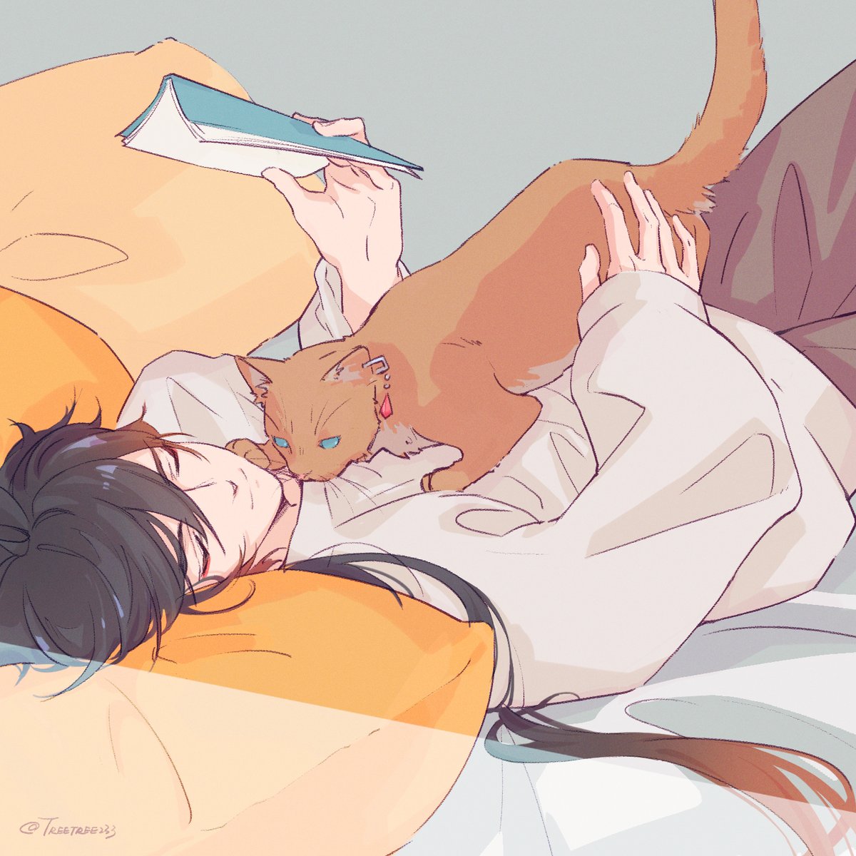 タル鍾「Them and their cats (1/3)
#tartali #タル鍾 」|treetree233🔞一般通過崆峒爺のイラスト