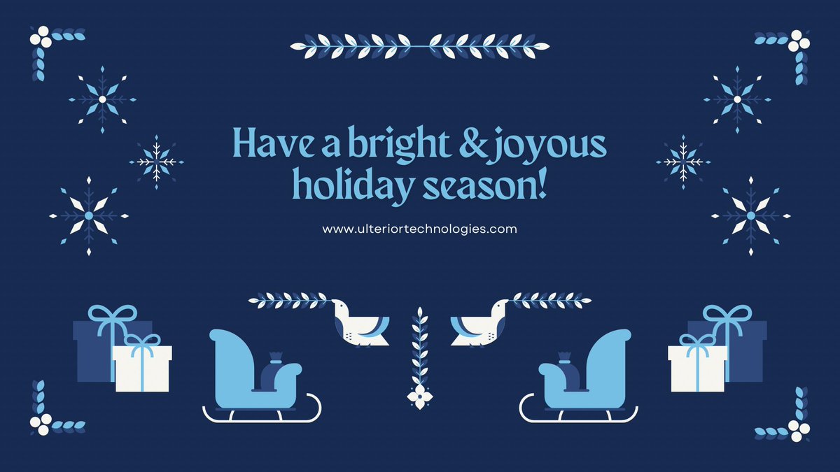 From all of us here at Ulterior Technologies– wishing you a happy holidays! #HappyHolidays #ulteriortechnologies