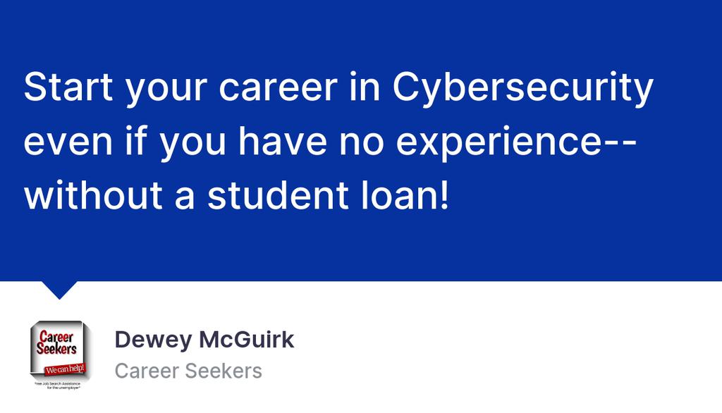 get_dewey's tweet image. Cyber Security Training For Beginners

Read the full article: Start your career in Cybersecurity even if you have no experience--without a student loan!
▸ lttr.ai/qkH8

#Cybersecuritycareers #Cybersecurityforbeginners #BasicCybersecurityTraining