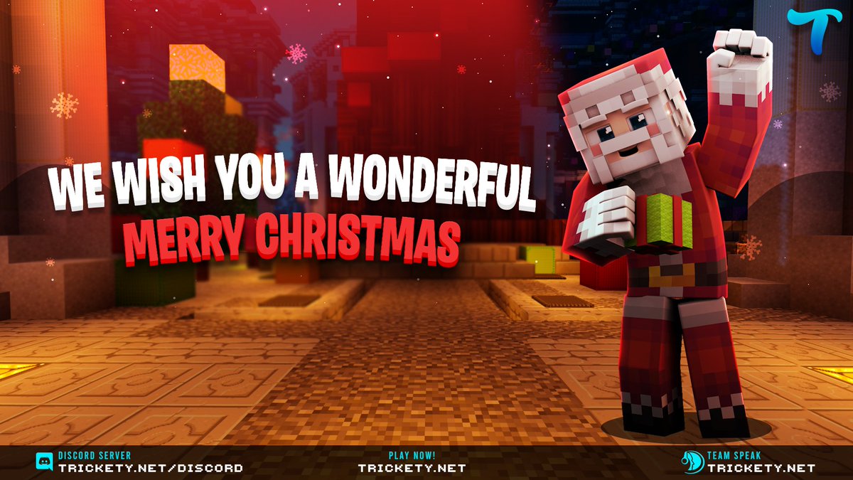 TricketyNetwork's tweet image. We wish you a wonderful Merry Christmas 🎄

Enjoy the time with your families and don't spend too much time on your favorite server Trickety during this time. 😉 We hope you will receive a lot of presents! 🎁

❄️ Discord » trickety.net/discord 

» ❤️ &amp;amp; 🔁 to win $10 PayPal