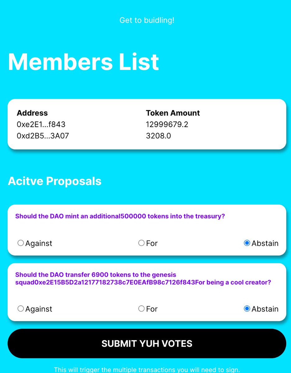 AjeirC's tweet photo. Day 105: Finally finished my first DAO project !!! I’ll share a link the deployed app once I’m done with its cosmetics🔥.
#365DaysOfWeb3 https://t.co/MipDm9ssvf