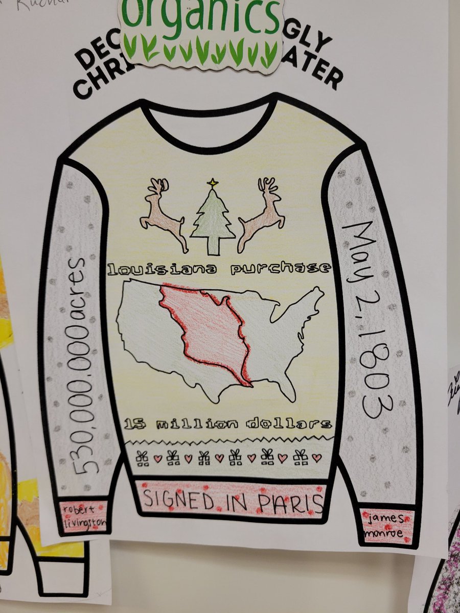 MrsAppelmann's tweet photo. Celebrated winter break with some "historically ugly" holiday sweaters! https://t.co/mCJ2sAY3IG