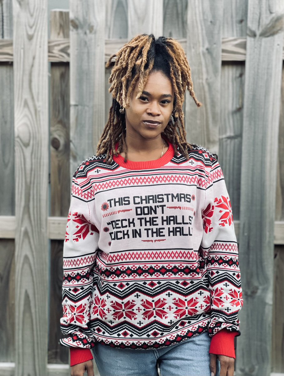 MaetheMaven's tweet photo. @changetheref  created The #UgliestChristmasSweaters, to bring to life the ugly truth behind gun violence. 

Let’s stop losing innocent lives due to guns. It’s on us to demand that effective measures are taken. 

#NationalUglySweaterDay https://t.co/fbcNESZEZv