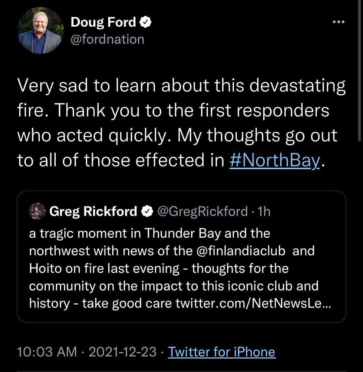 One of the first things I asked when I met my bf (who lives in North Bay) was if he knew how often our towns were confused. He did.