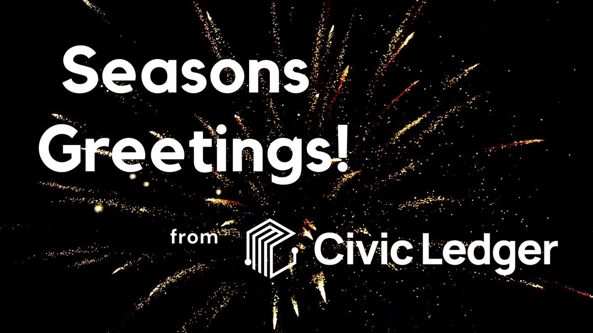 civicledger's tweet photo. Seasons greetings from Civic Ledger! It's that time of the year when we wind down and reflect, and plan new possibilities and beginnings! Enjoy this precious moment in time with your loved ones, and we will see you bright and shiny in the new year! https://t.co/pE6mp4fD3u