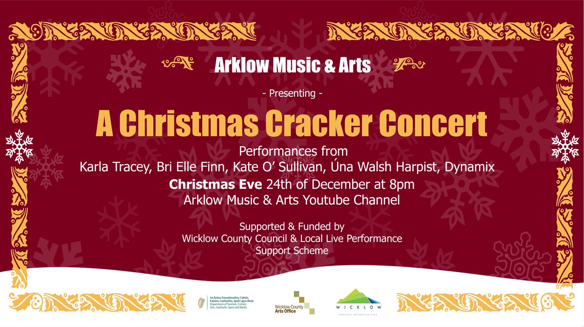 Christmas Eve at 8pm
Stars of #LateLateToyShow
#arklow
#concert youtu.be/85EIAUN7s78