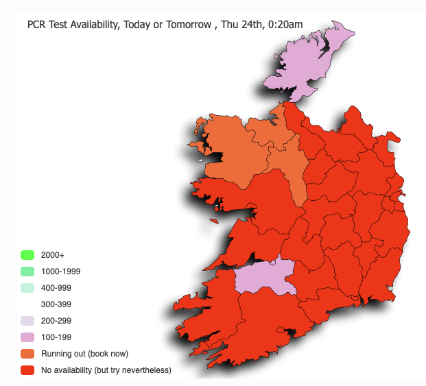 Styo28183449's tweet photo. I think this has really happened. All availability for Christmas Day PCR testing just ran out this morning in the first 20 minutes of Christmas Eve.

Please retweet this: it's a travesty. 

No PCR Test availability for 56 hours across the country. 

People have been abandoned. https://t.co/byUEm6OMDM
