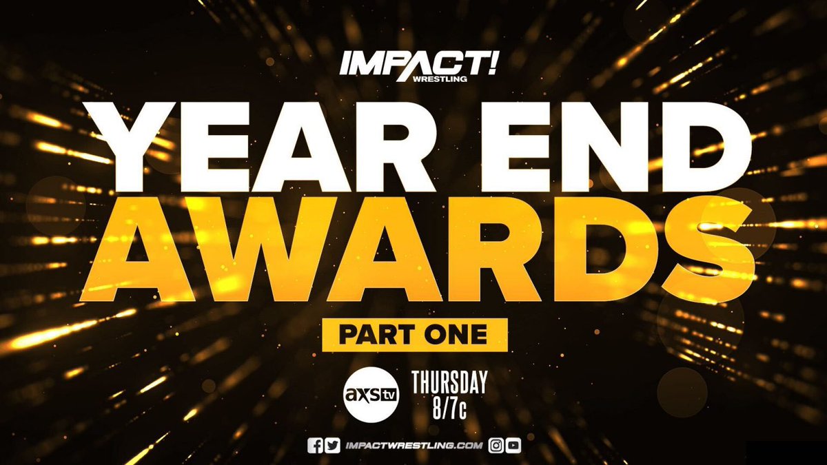 ItsWrestleWorld's tweet image. 💥💥TONIGHT💥💥

IMPACT! will present Part 1 of the Best Matches of 2021 - Male Tag Team, Knockouts Match and Knockout of the Year will also be revealed tonight.

Following tonight’s IMPACT will be a special Raven’s Clockwork Orange episode of #IMPACTin60. 

#IMPACTonAXSTV