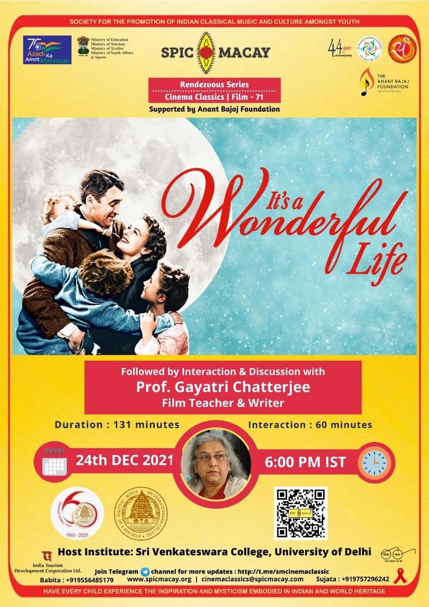 *It's a wonderful life* A highly captivating movie. It was nominated for five academy awards and made it to the list of 100 best American films ever made. <a href="/spicmacay/">SPIC MACAY</a>