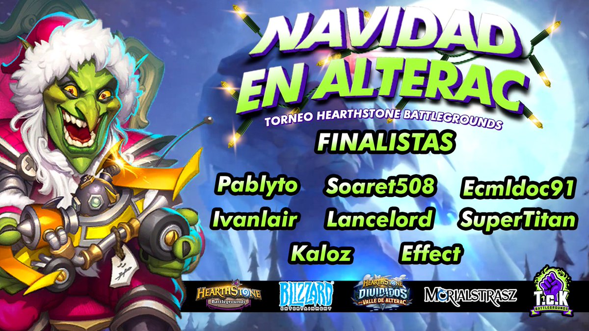 TcK_HS's tweet photo. ¡Acompáñanos en la Gran Final!
¡Apoya a tu favorito! 
🇧🇷@Pablyto236 
🇵🇪@AlexisR78228910
🇵🇪@D0cElder 
🇪🇸@Ivan_Lair 
🇲🇾@lancelord0407
🇧🇷@tiagomailustr
🇵🇪@k4LOz 
🇷🇺@JustEffective 

Casters:
🎙️ @JasonMoriH 
🎙️ @ChurataWill 

¡Sorteos en vivo!
🎄🎄🎄🎄 https://t.co/Zc5VOMSJac