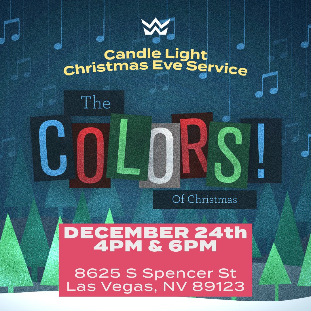 WALKChurch's tweet photo. CHRISTMAS EVE AT WALK! 🙌🎄 Join us TOMORROW for a Candle Light Christmas Eve Service! Service times are 4PM and 6PM, and we will have special Kids Church for babies to Fifth Grade!
-⁠
⏰ 4PM &amp;6PM⁠
📍8625 S Spencer St⁠
-⁠
#WALKchurch #ChristmasatWALK #TheColorsOfChristmas https://t.co/jA3syeLSyi